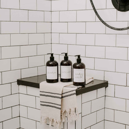16oz Amber Plastic Shampoo Dispenser - White Label