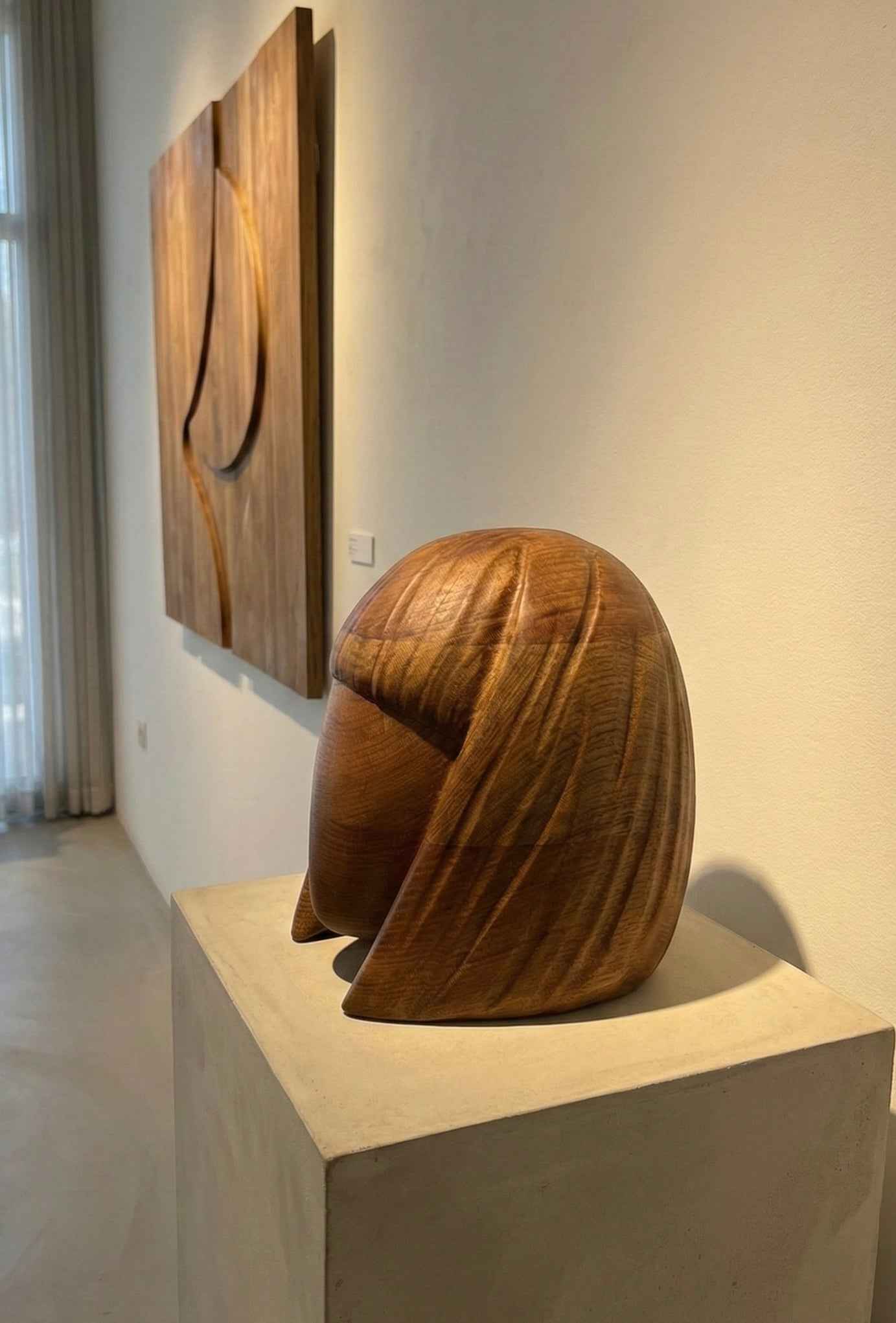 Wooden Women Head Sculpture