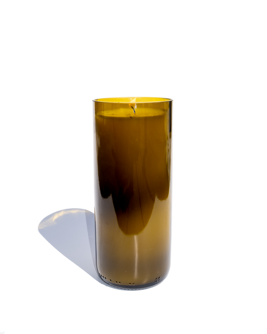 Persian Jasmine Reclaimed Green Bottle Candle - PoshaBella
