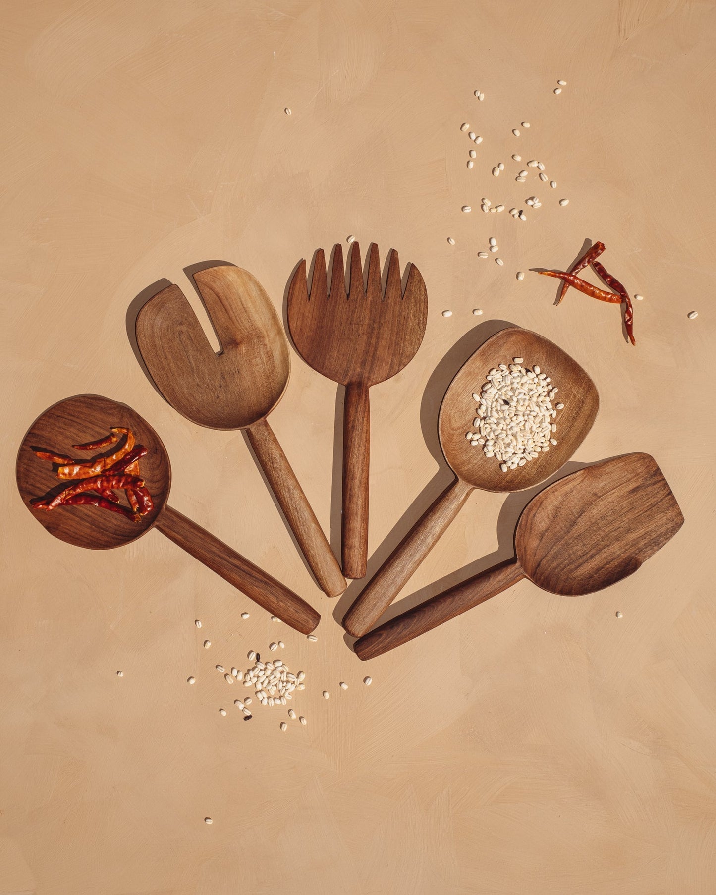 Walnut Spoon - Set of 5 - PoshaBella