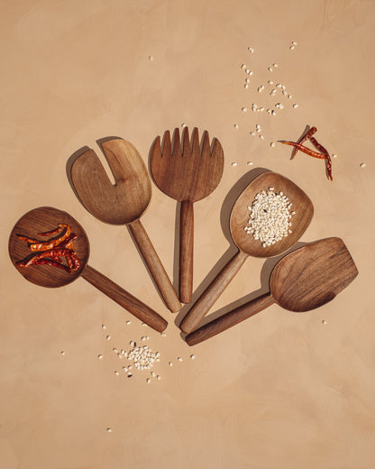 Walnut Spoon - Set of 5 - PoshaBella
