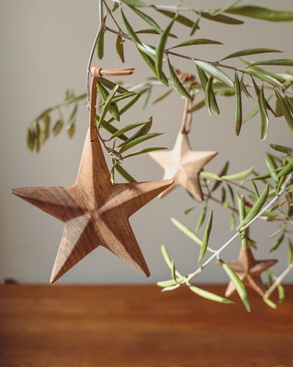 Walnut Star Ornament - PoshaBella