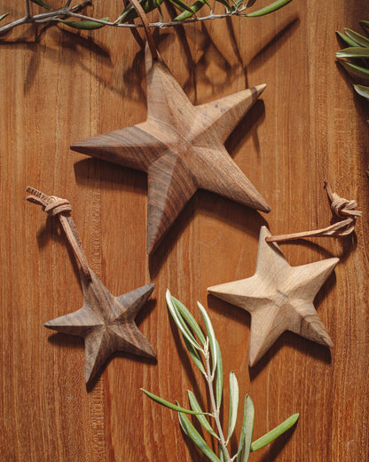 Walnut Star Ornament - PoshaBella