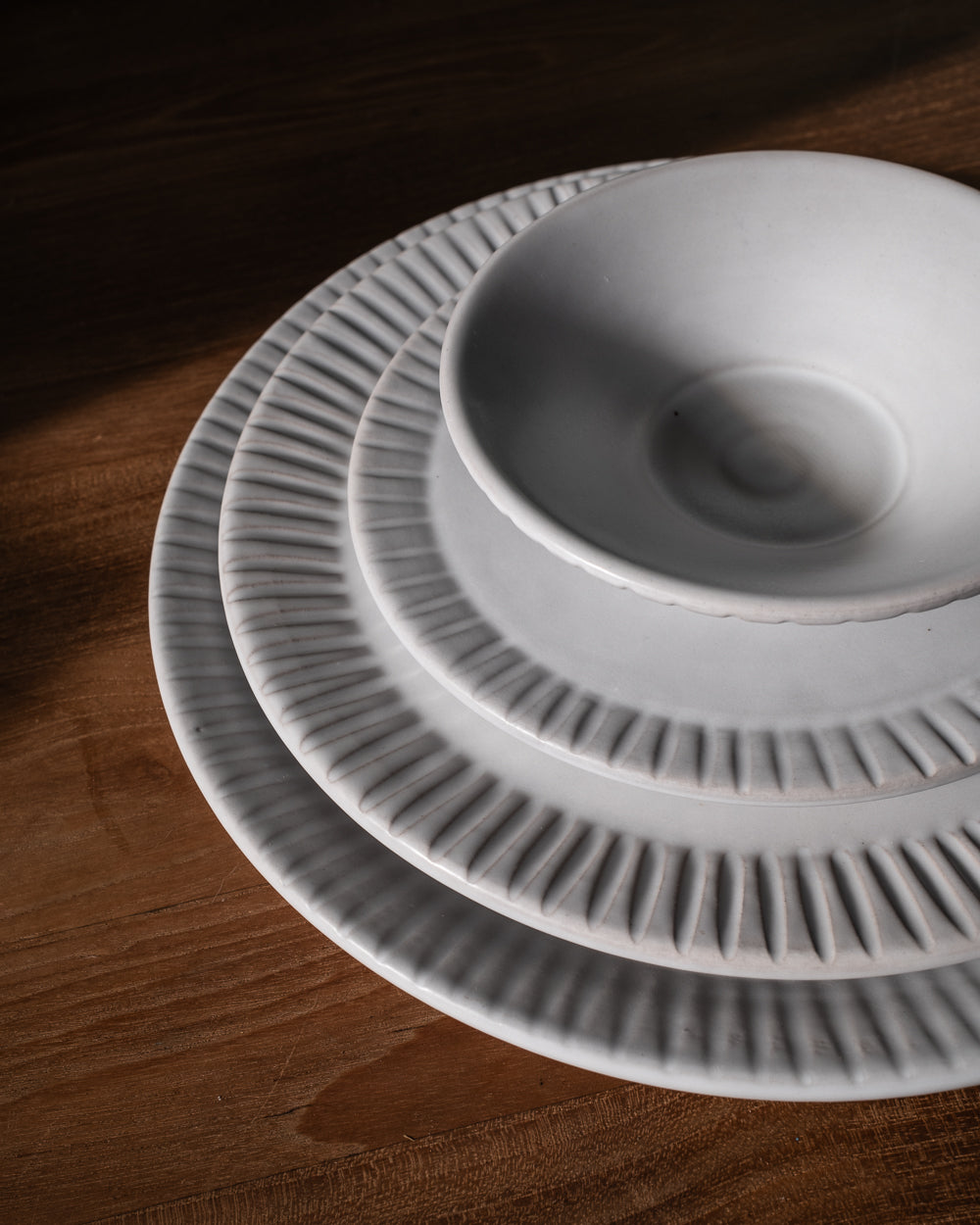 Cloud Lines Dinner Plate - Set of 4 - PoshaBella