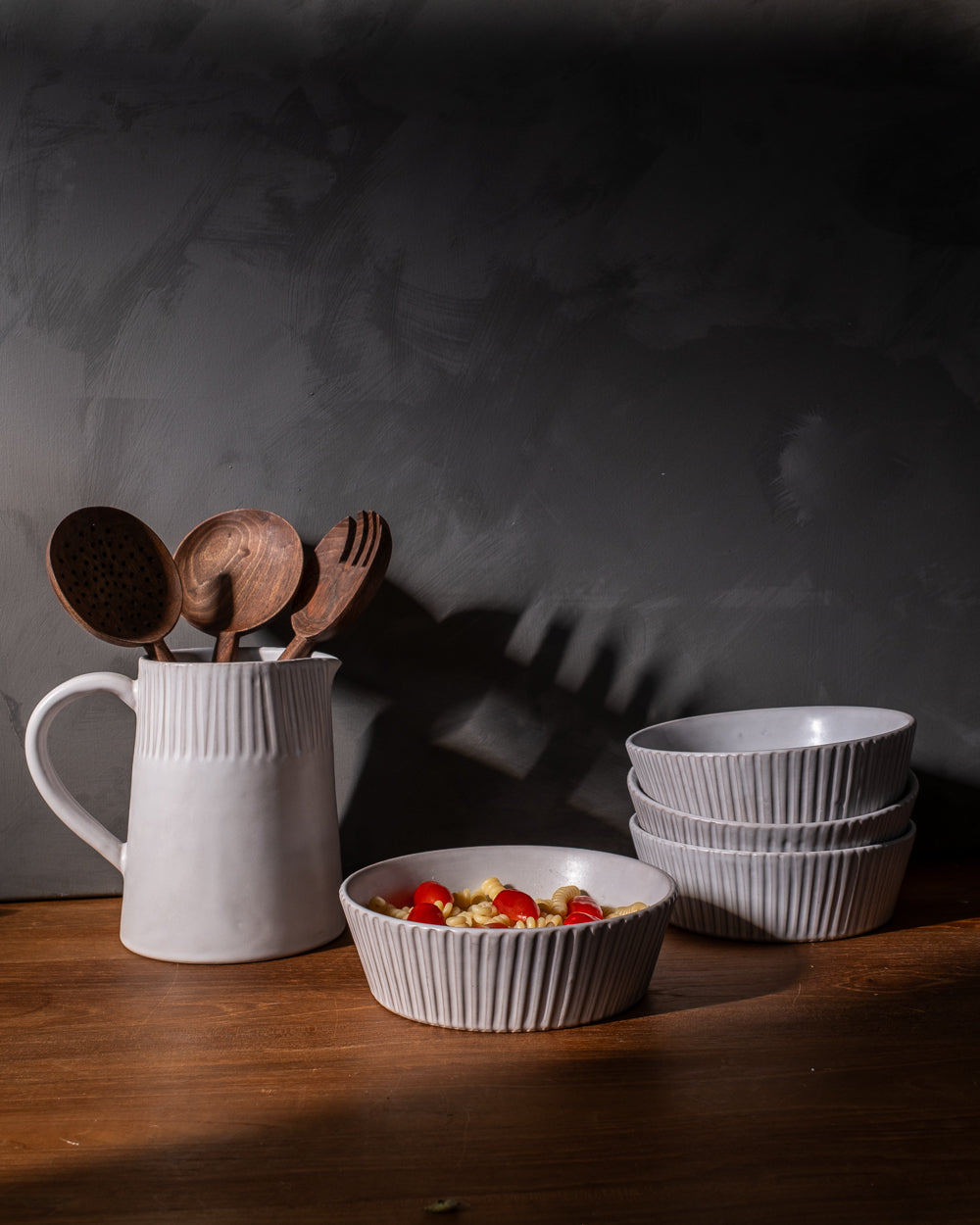 Cloud Lines Pasta Bowl - Set of 4 - PoshaBella
