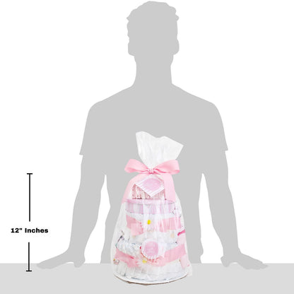 Sweet Baby Girl Diaper Cake Gift Basket