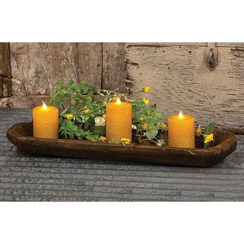 Rustic Brown Wooden Bread Dough Bowl