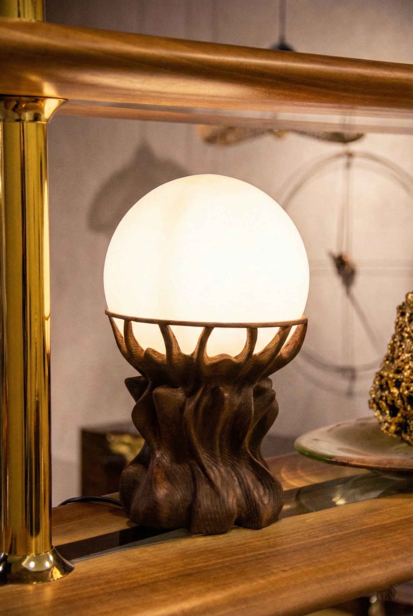 Handcrafted Solid Wood Table Lamp