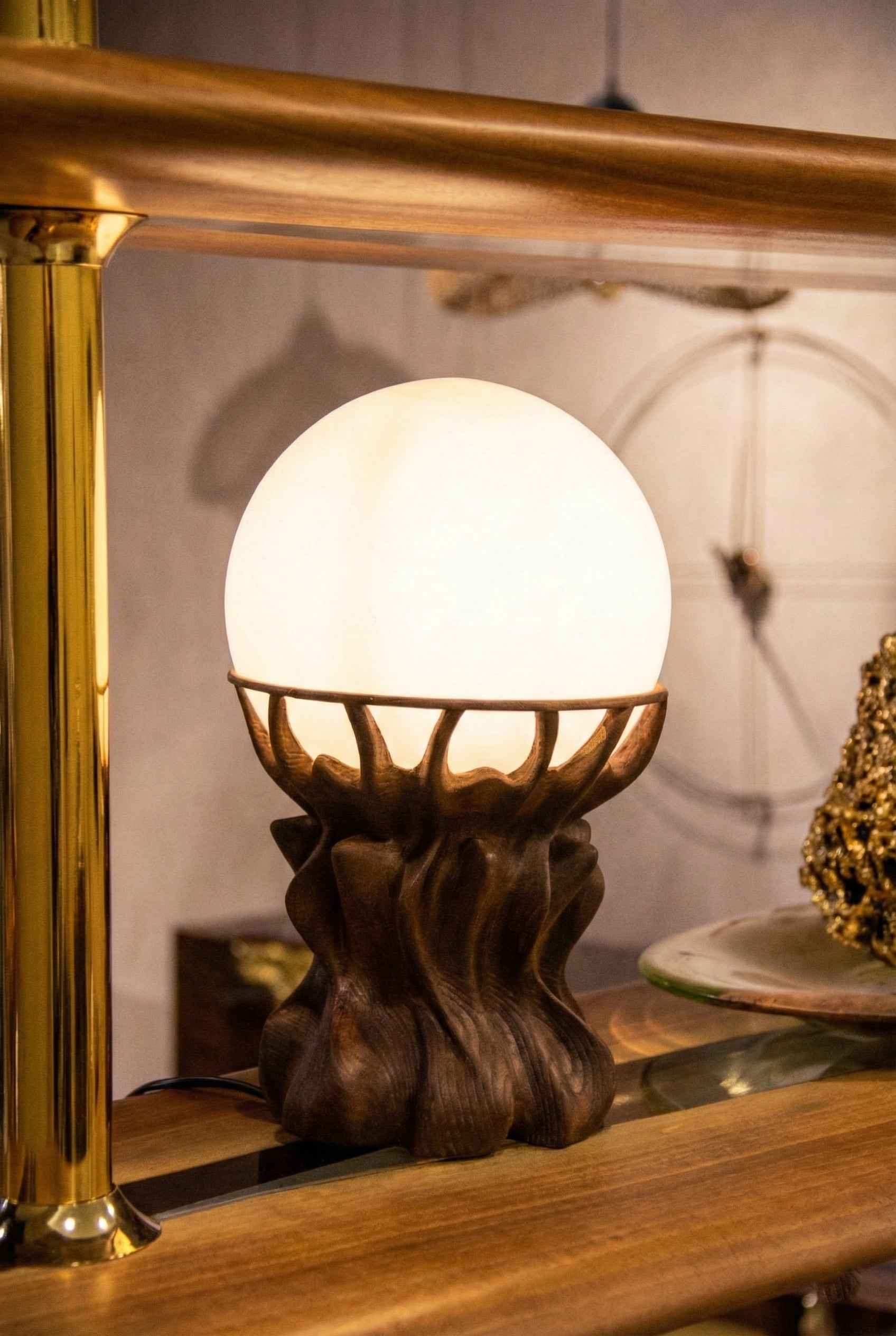 Handcrafted Solid Wood Table Lamp