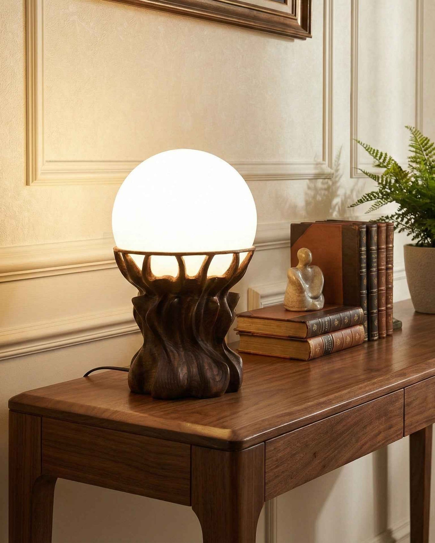Handcrafted Solid Wood Table Lamp