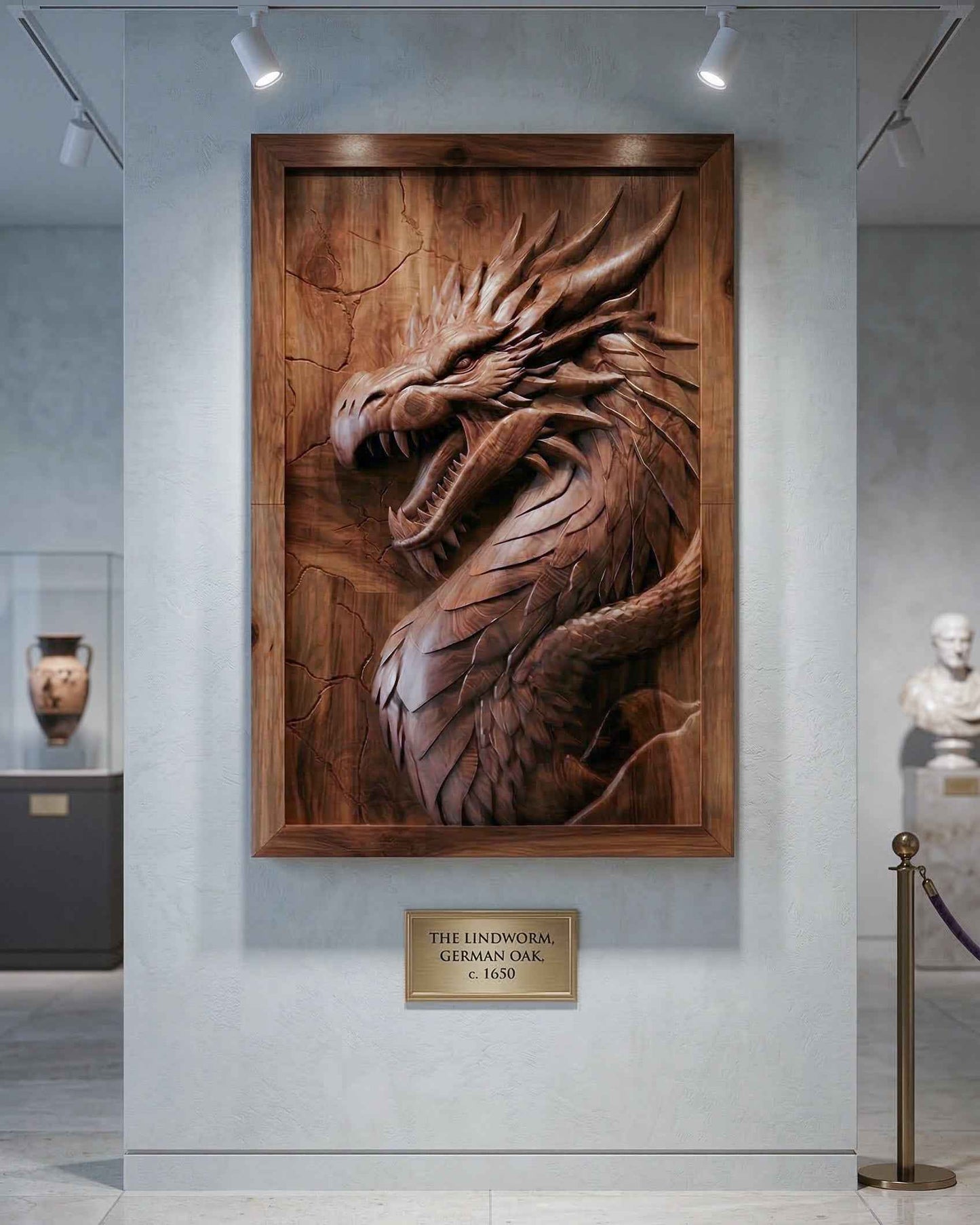 3D Dragon Wood Relief | Luxury Wall Art Decor