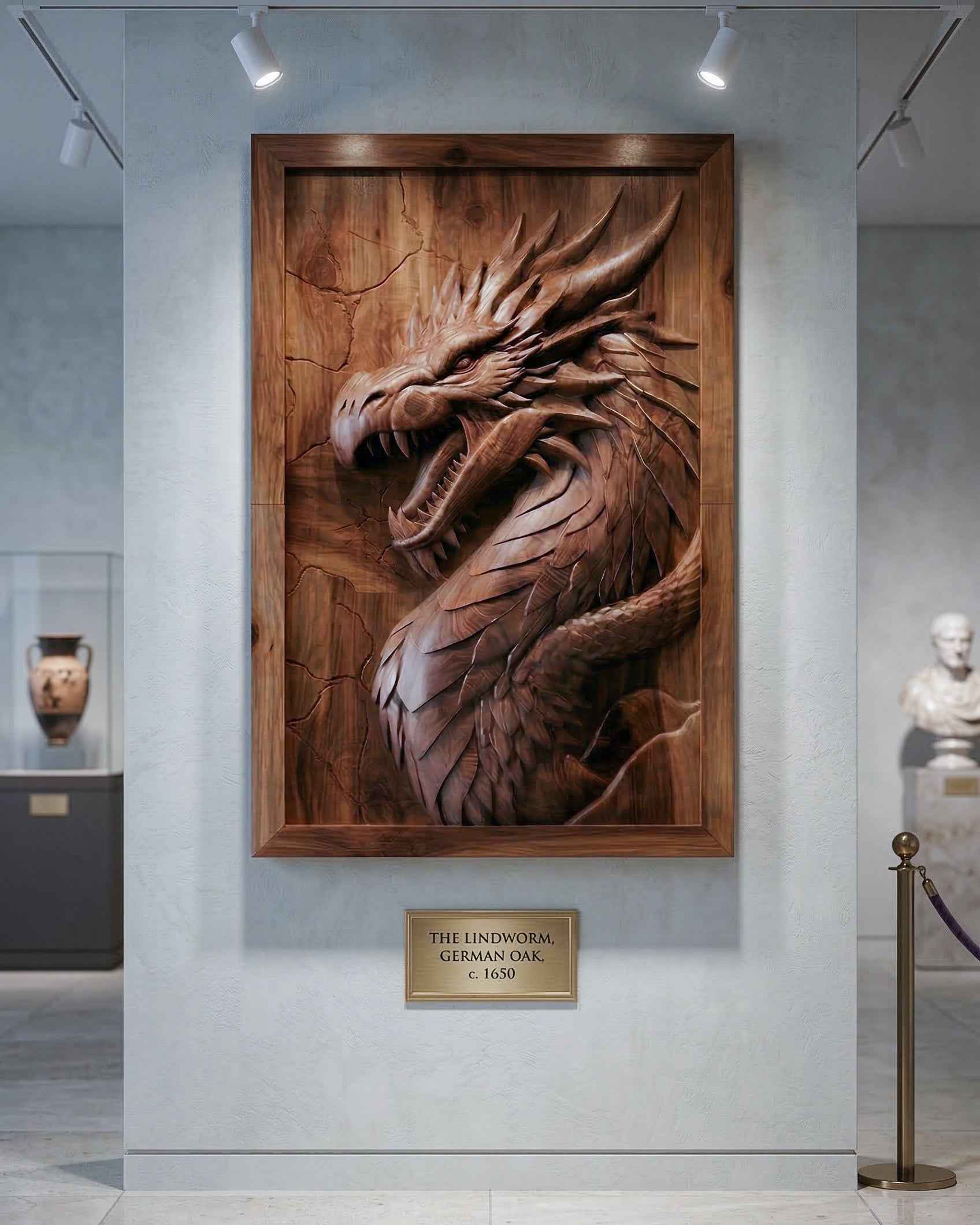 3D Dragon Wood Relief | Luxury Wall Art Decor