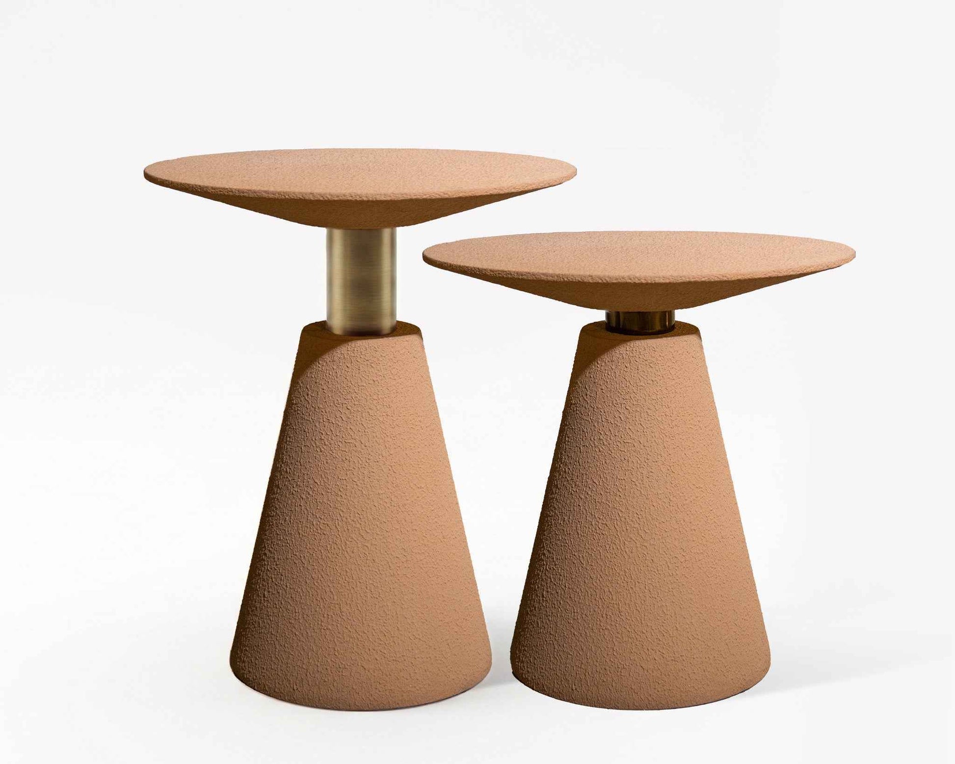 Microcement Textured  Minimal Side Table Set