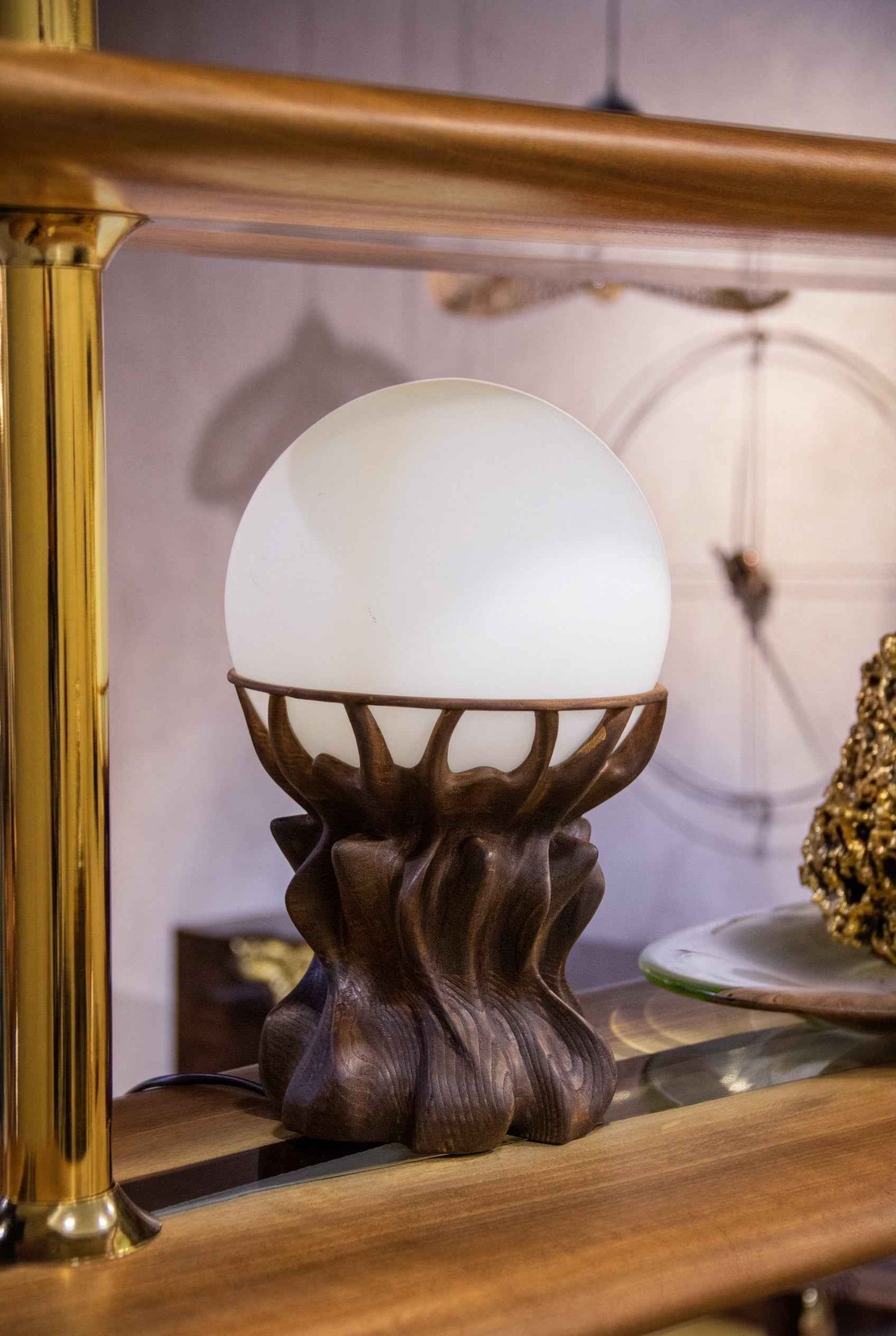 Handcrafted Solid Wood Table Lamp