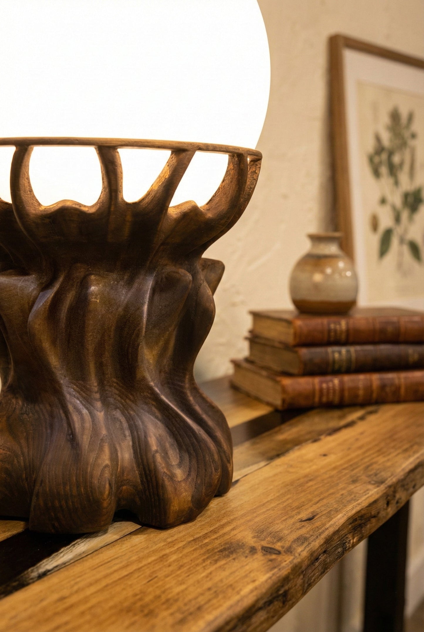 Handcrafted Solid Wood Table Lamp