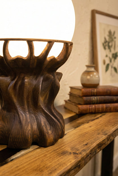 Handcrafted Solid Wood Table Lamp
