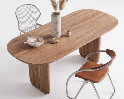 Oval Solid Wood Dining Table