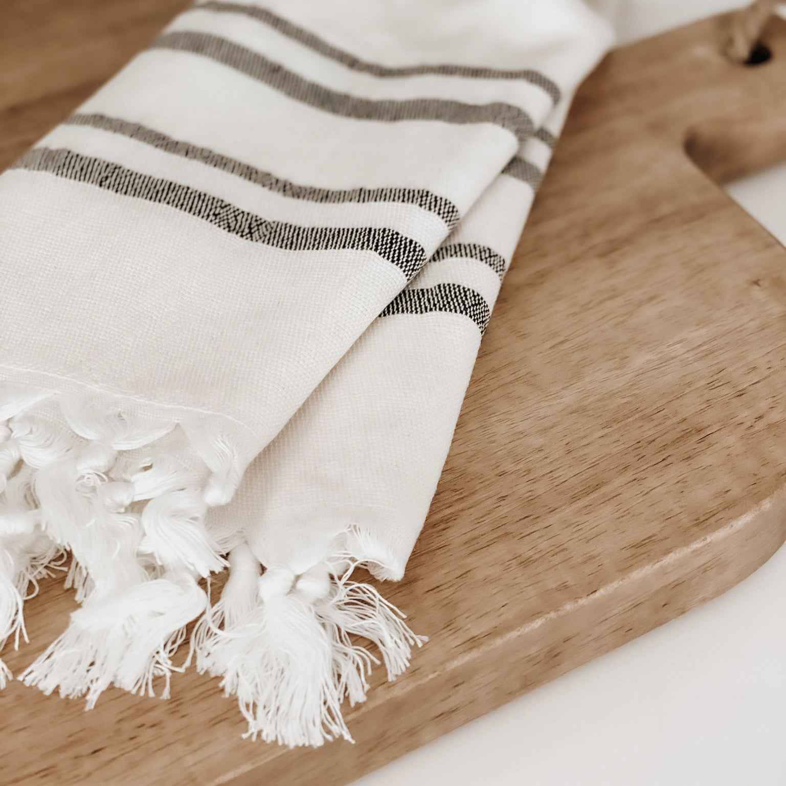 Haley Turkish Cotton + Bamboo Hand Towel - Two Stripe