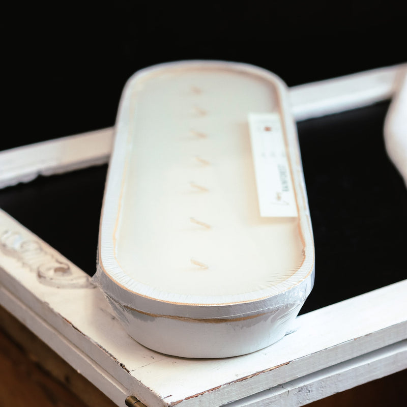 Coastal Wind & Lavender - 7 Wick White Wood Dough Bowl Soy Candle