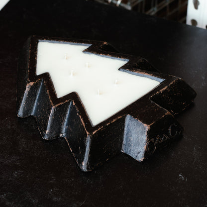 Black Pottery Tree Bowl Candle - Christmas Hearth - PoshaBella