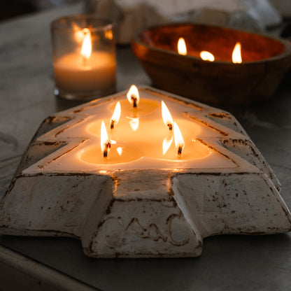 White Pottery Tree Bowl Candle - Christmas Hearth - PoshaBella