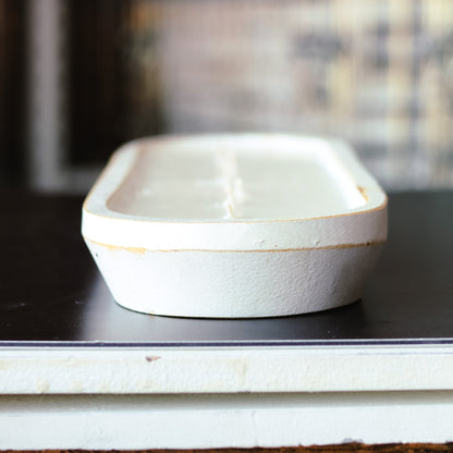 7 Wick White Wood Dough Bowl - Choose Your Scent - PoshaBella