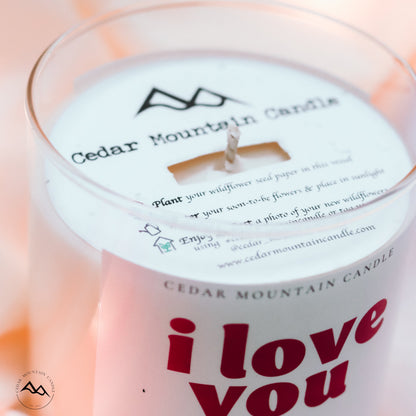 I Love You - Valentine's Day Soy Candle - 9 oz Whiskey Glass Jar - Choose Your Scent - PoshaBella