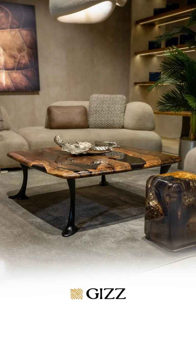 Luxury Epoxy Resin River Walnut Coffee Table | Osso Collection