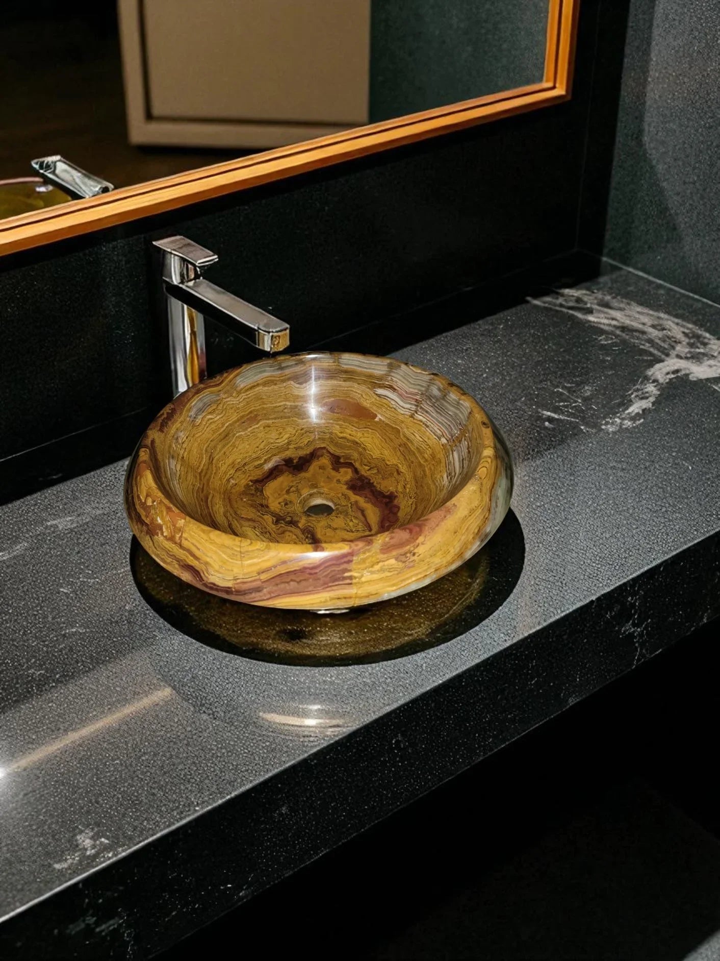 Bathroom Sink of Multi Onyx - PoshaBella