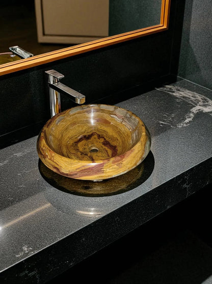Bathroom Sink of Multi Onyx - PoshaBella