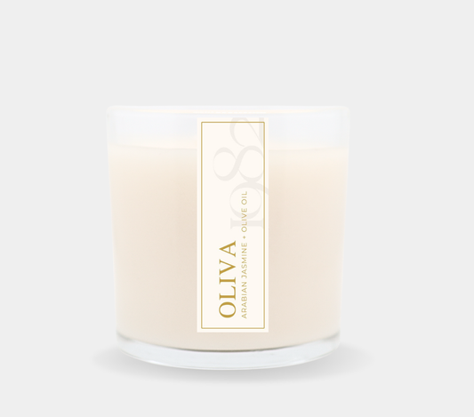 Oliva (14 oz Double Wick) - Notes: Arabian Jasmine Blossoms, Pressed Olive Oil & Avocado 1982 Candle Co.™
