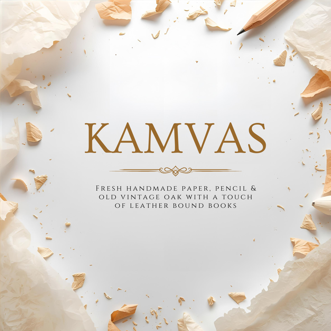 Kamvas (8.5 oz Single Wick) - Notes: Pencil, Parchment Paper, Leather, Peony & Musk 1982 Candle Co.™