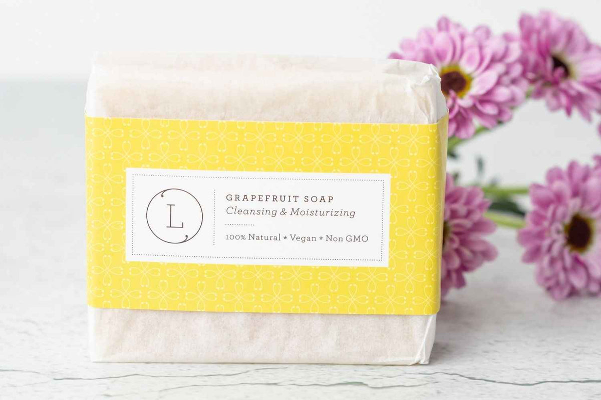 Pink Grapefruit Handmade Soap Bars – Natural Vegan Set of 2
