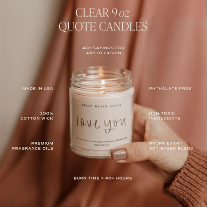 Happily Ever After Soy Candle - Clear Jar - 9 oz (Palo Santo Patchouli)
