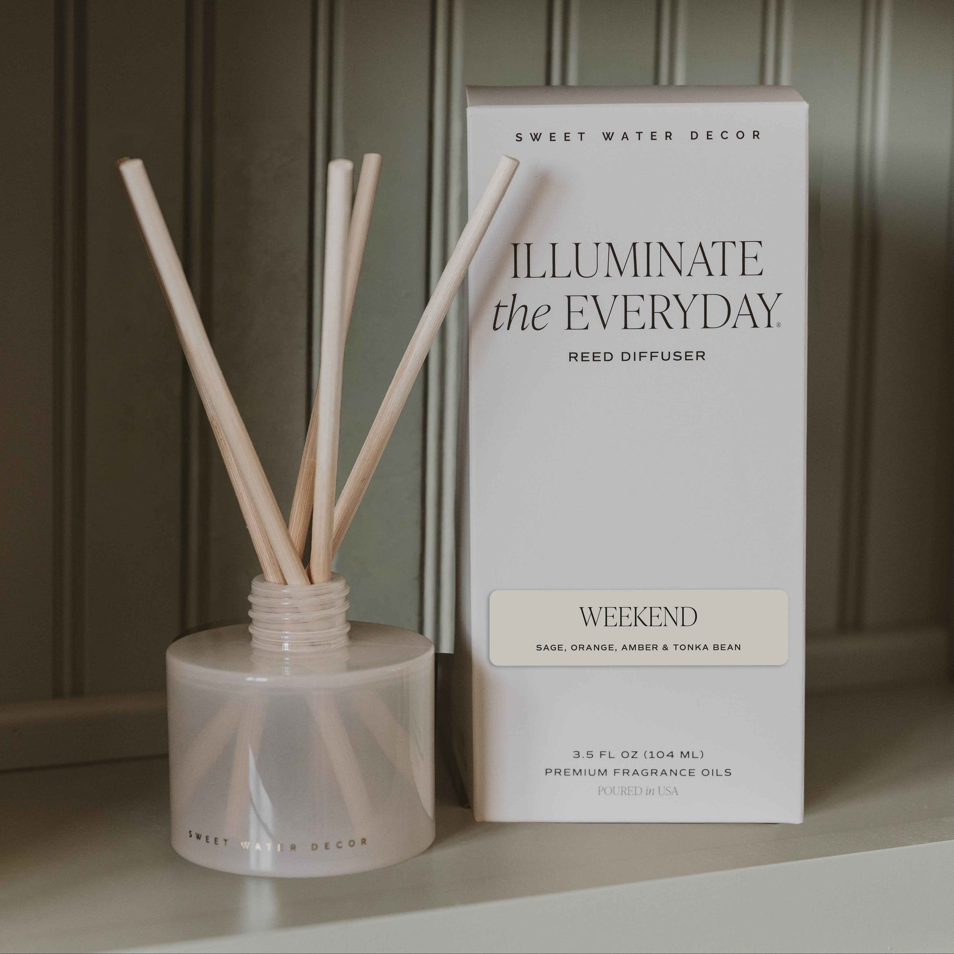 Weekend White Translucent Tinted Glass Jar Reed Diffuser