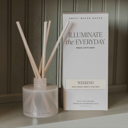 Weekend White Translucent Tinted Glass Jar Reed Diffuser