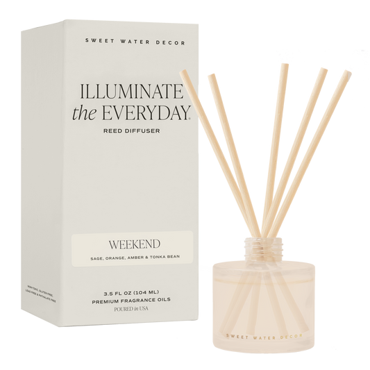 Weekend White Translucent Tinted Glass Jar Reed Diffuser