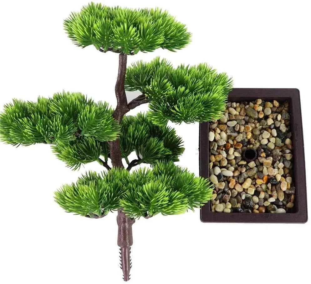 Artificial Japanese Pine Bonsai Tree in Pot for Desktop Decor