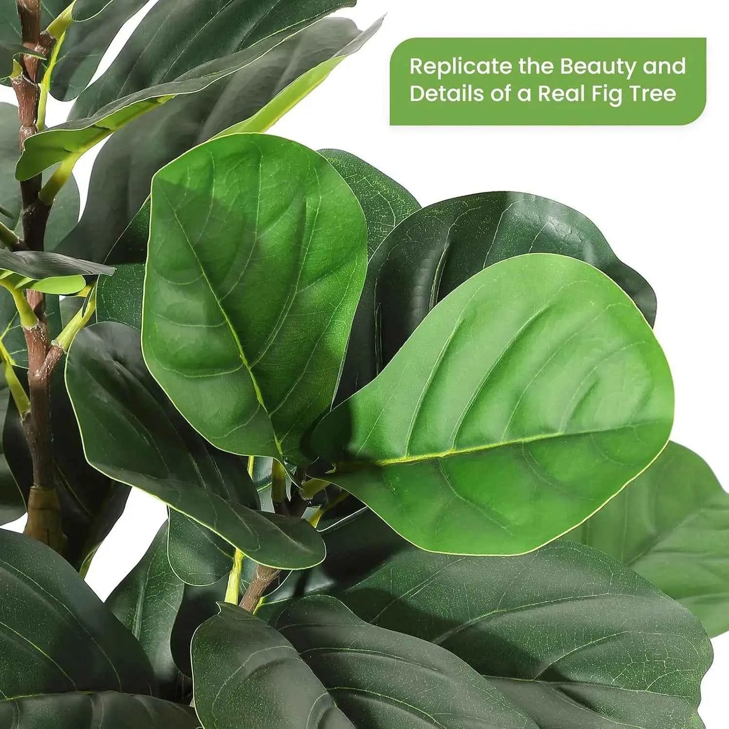 Artificial Fiddle Leaf Fig Tree with Pot for Home Decor
