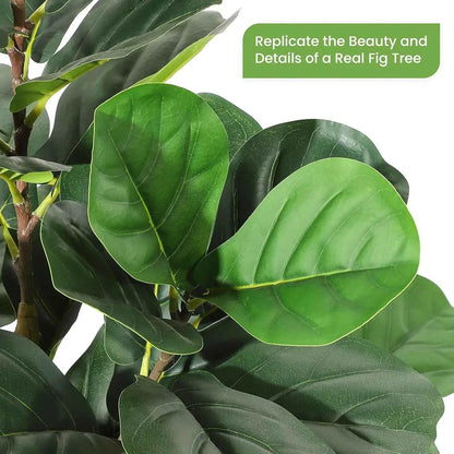 Artificial Fiddle Leaf Fig Tree with Pot for Home Decor