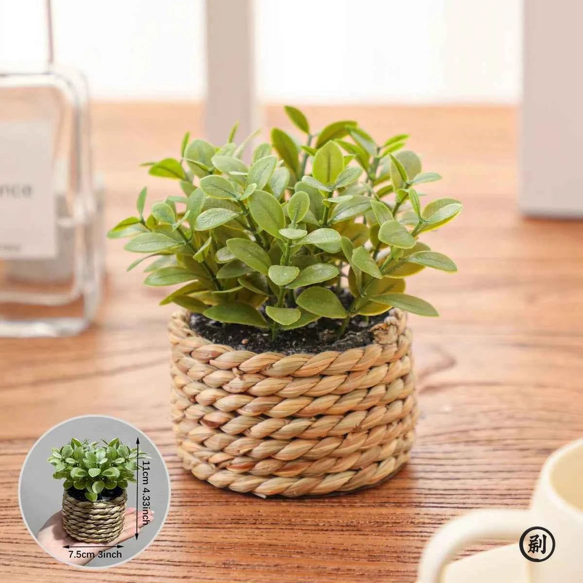 Mini Artificial Eucalyptus Grass Potted Plant Home Decor