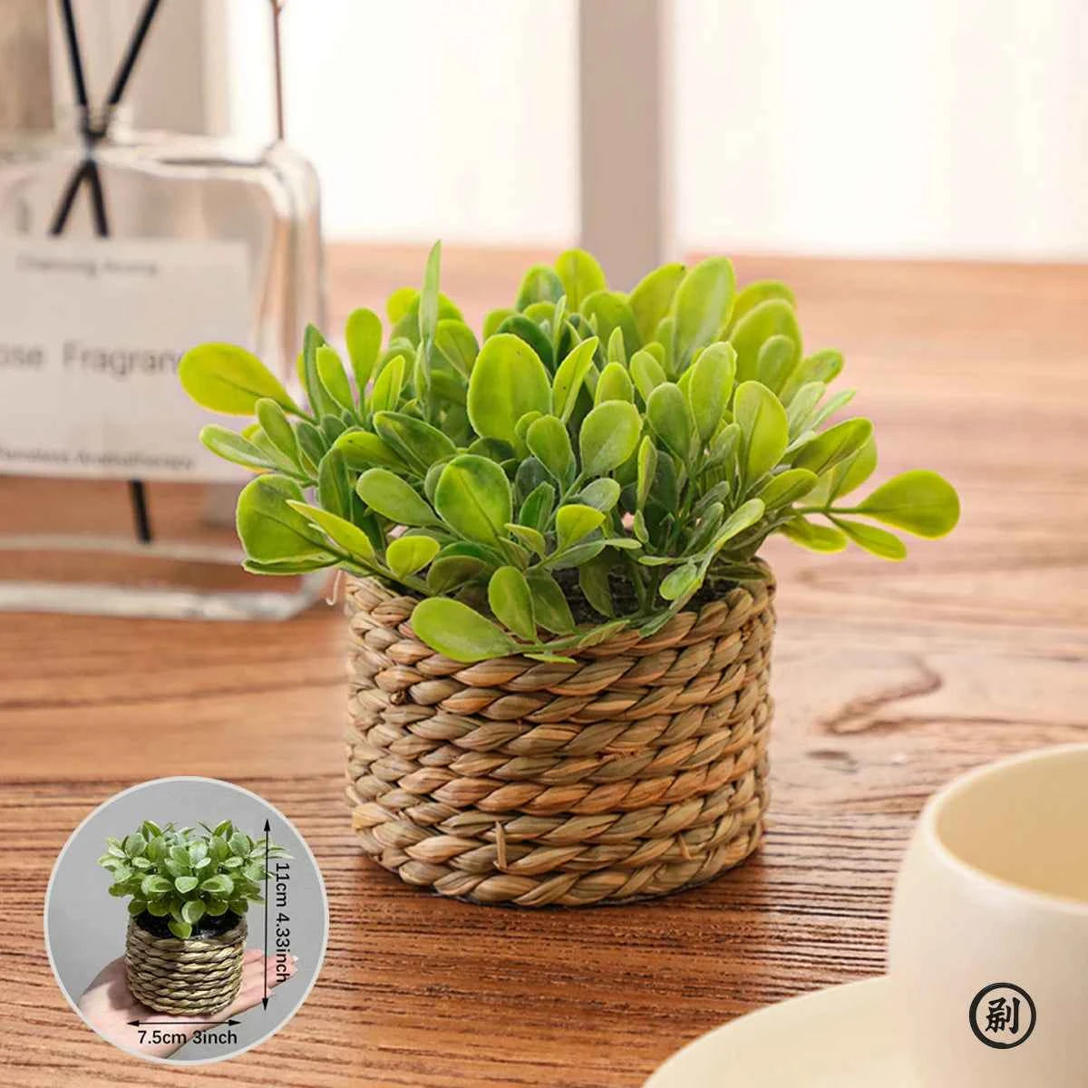 Mini Artificial Eucalyptus Grass Potted Plant Home Decor