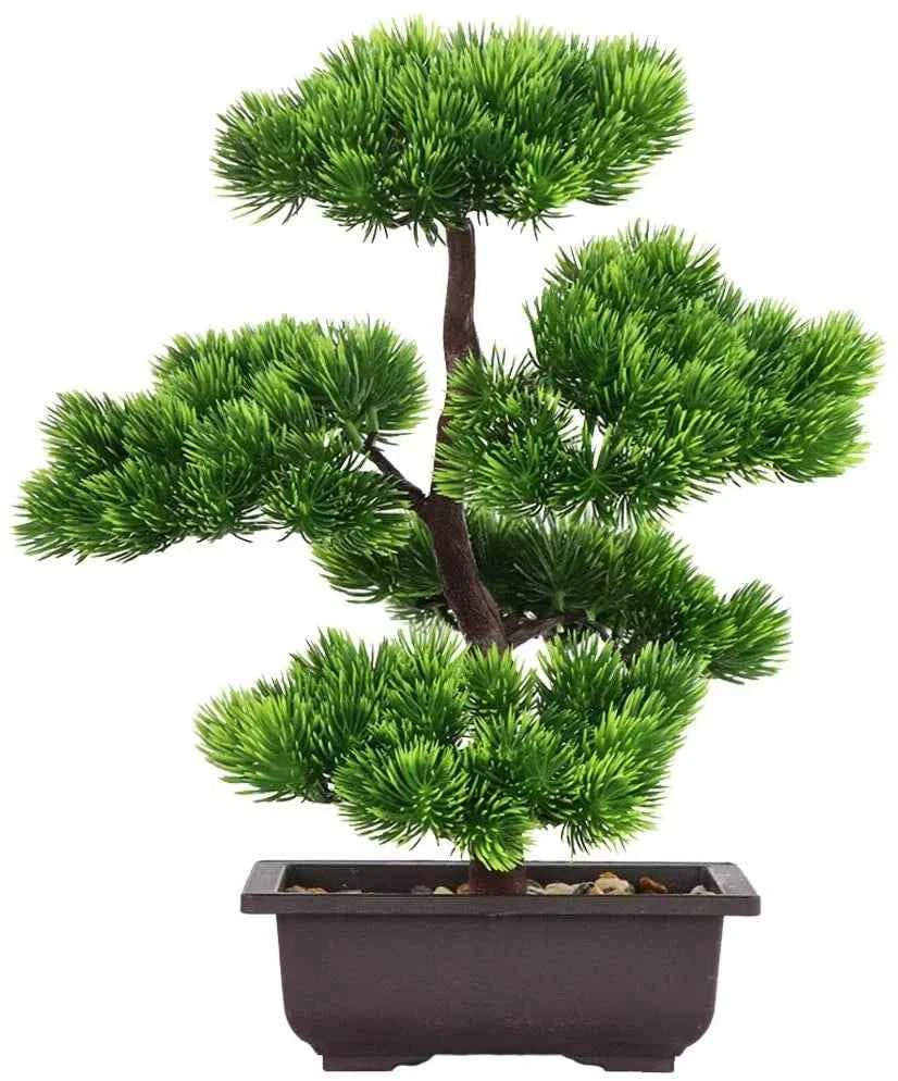 Artificial Japanese Pine Bonsai Tree in Pot for Desktop Decor