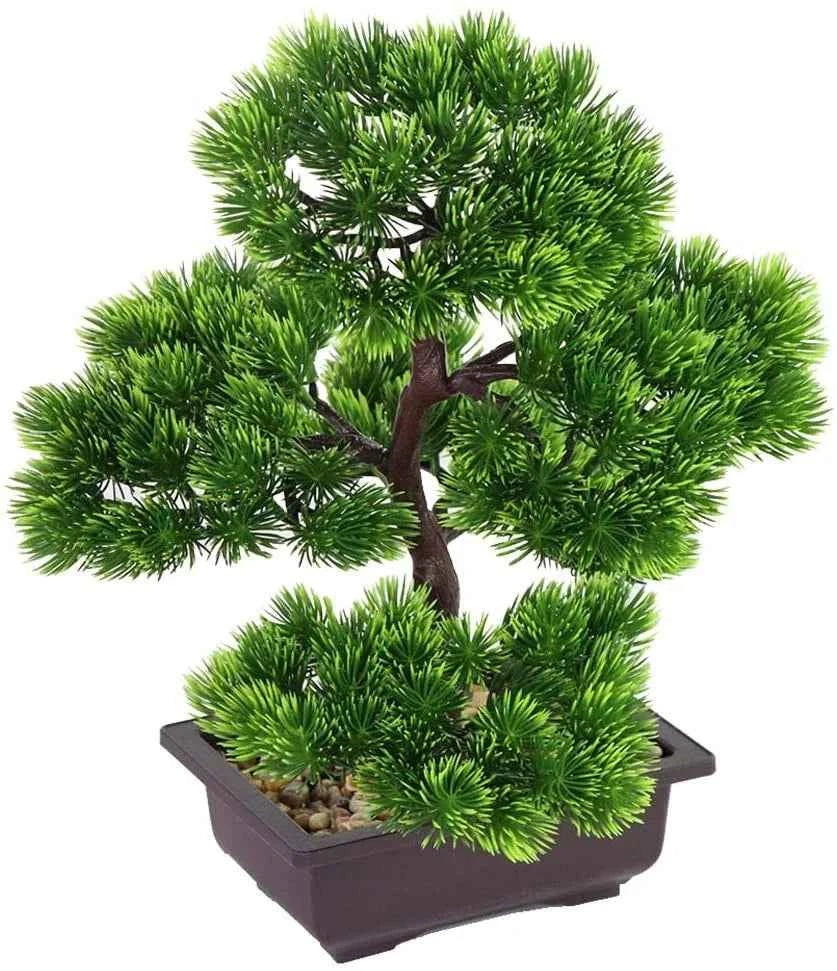 fake japanese bonsai tree Artificial Japanese Pine Bonsai Tree in Pot for Desktop Decor