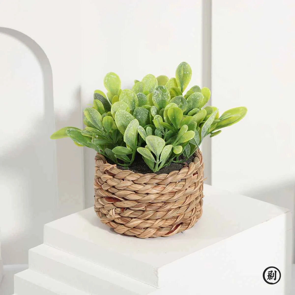Mini Artificial Eucalyptus Grass Potted Plant Home Decor