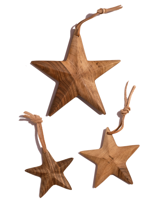 Walnut Star Ornament - PoshaBella