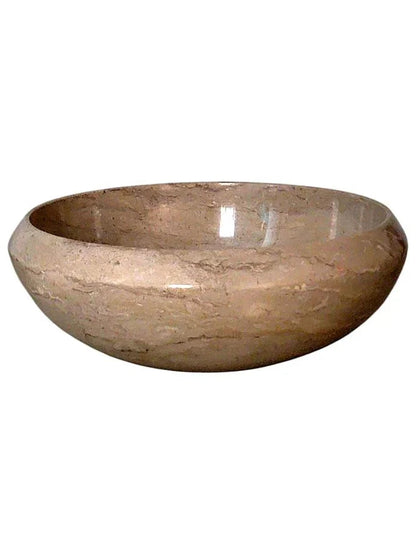 Bathroom Sink of Sahara Beige Marble - 16 inches Round - PoshaBella