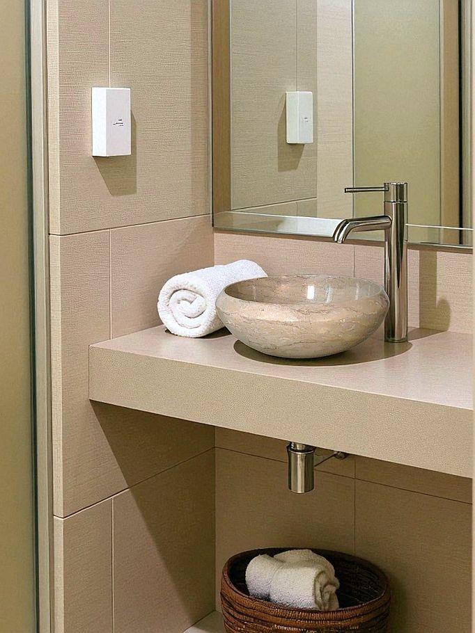 Bathroom Sink of Sahara Beige Marble - 16 inches Round - PoshaBella