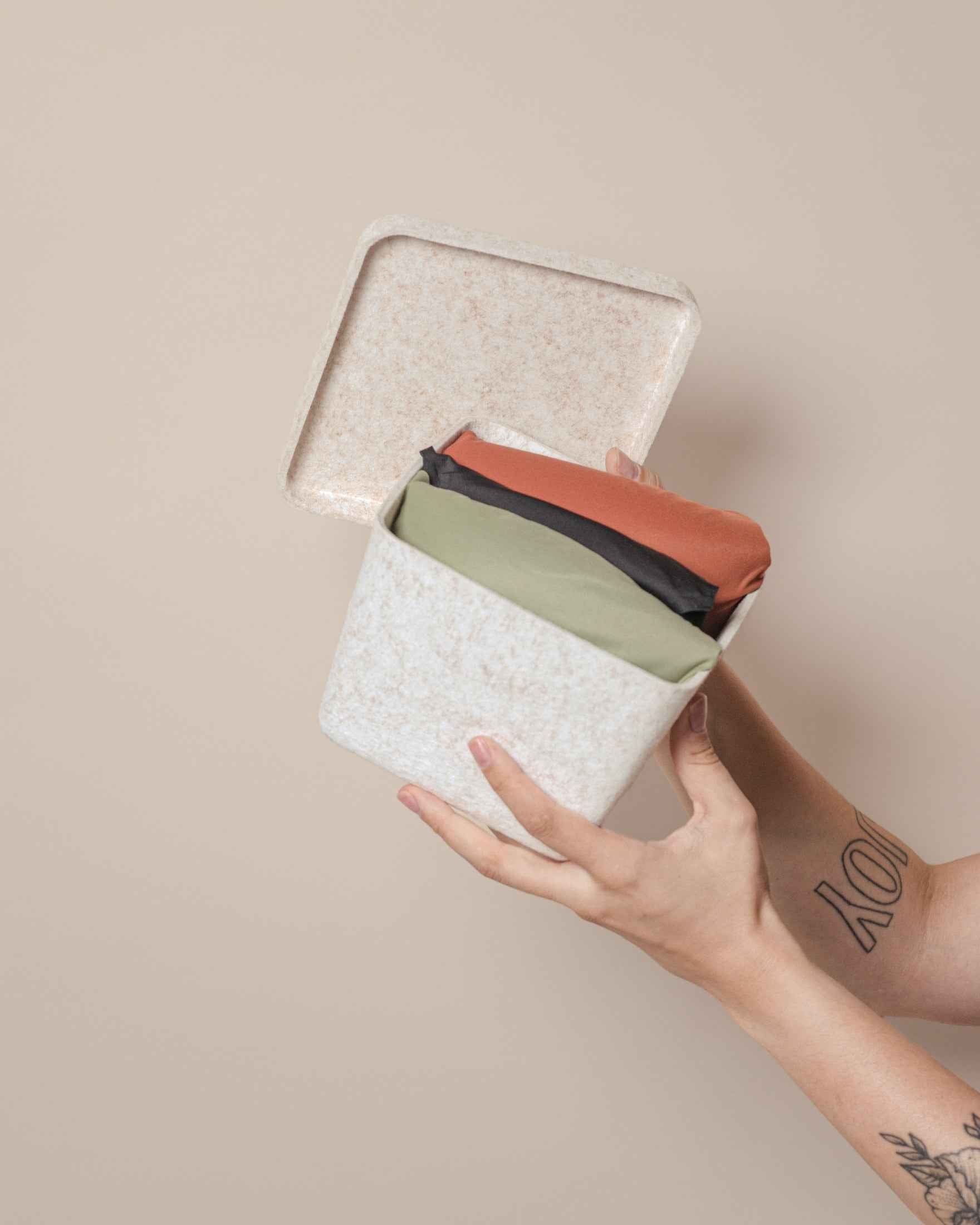 The Sculpted Bin - Petite with Lid | Set of 3