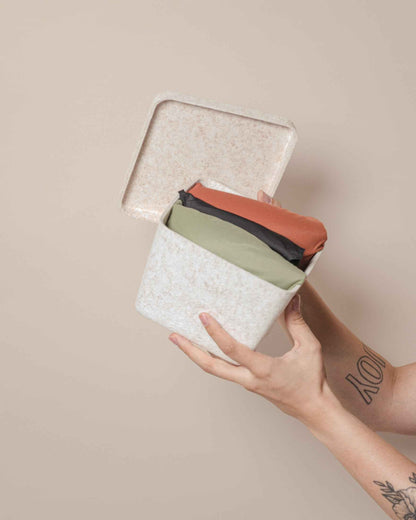 The Sculpted Bin - Petite with Lid | Set of 3